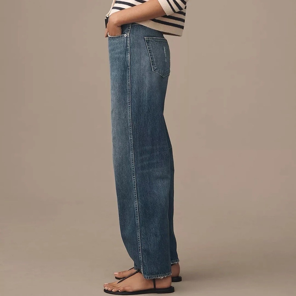 NWOT AMO Sandra Baggy Jeans Sz 25 (Meas 28) Barrel Wide Leg Cottagecore MSRP 318 - Picture 2 of 16